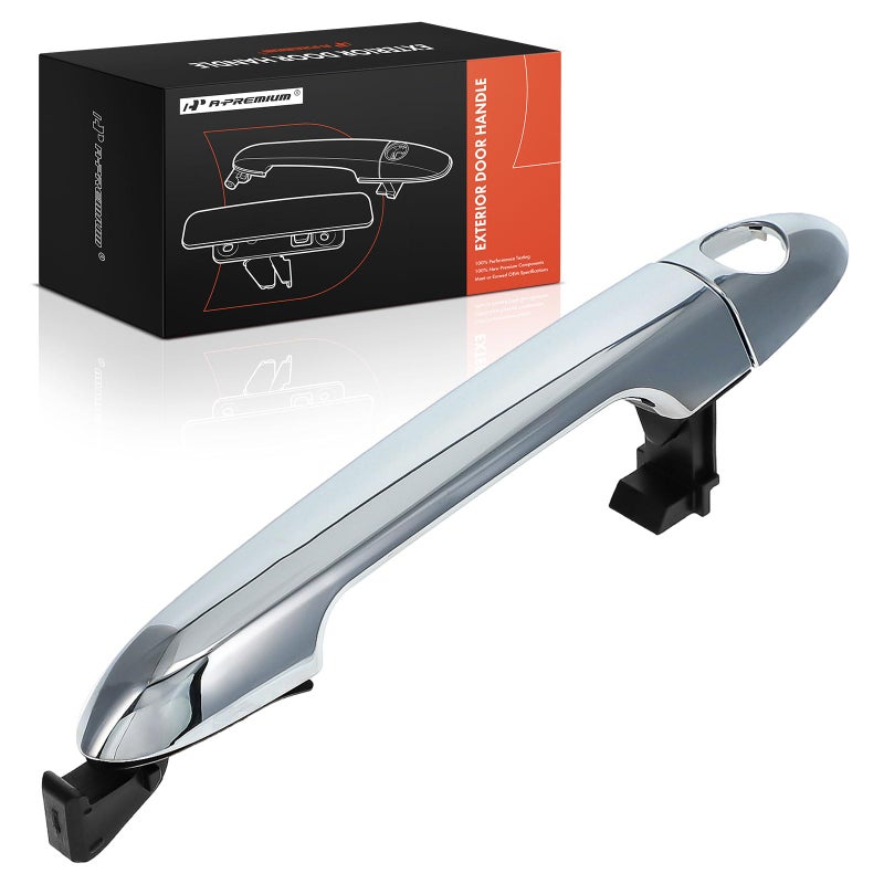 APremium Driver or Passenger Side Exterior Door Handle with Keyhole Compatible with Kia Rio 20122017 Sedan Chrome Replace 826511W010