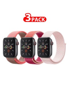 3 Pack For Apple Watch 41mm 40mm 38mm Nylon Sport Loop Band Compatible With iWatch Series 7 SE 6 5 4 3 2 1 Men Women Braided Stretchy Nylon Loop Bands