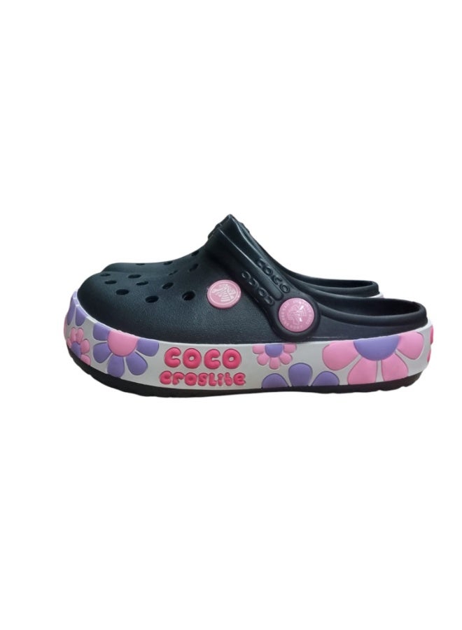 Coco Lightweight and comfortable girls clogs with a perforated design and fixed back strap - suitable for everyday wear, beach outings, and travel - available in multiple colors - Image 2
