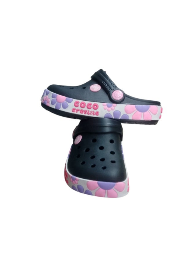 Coco Lightweight and comfortable girls clogs with a perforated design and fixed back strap - suitable for everyday wear, beach outings, and travel - available in multiple colors - Image 1