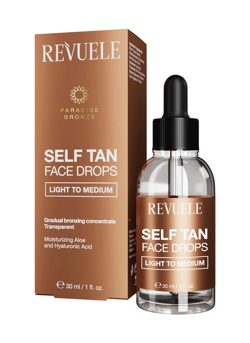 REVUELE Revuele Self Tan Face Drops Light To Medium 30 ml 