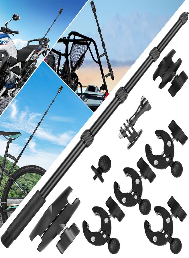 ChromLives Motorcycle Mount Kit Compatible with Insta 360 X4 X5, Bike Handlebar Clamp Mounts for Gopro, 59" Invisible Selfie Stick with Double Clamp for Action Camera,Motorcycle Bicycle Riding Records - Image 1
