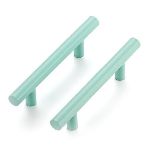 Ravinte 30 Pack 5 Inch Cabinet Pulls Green Stainless Steel Kitchen Drawer Pulls Cabinet Handles 5 InchLength 3 Inch Hole Center - Image 1