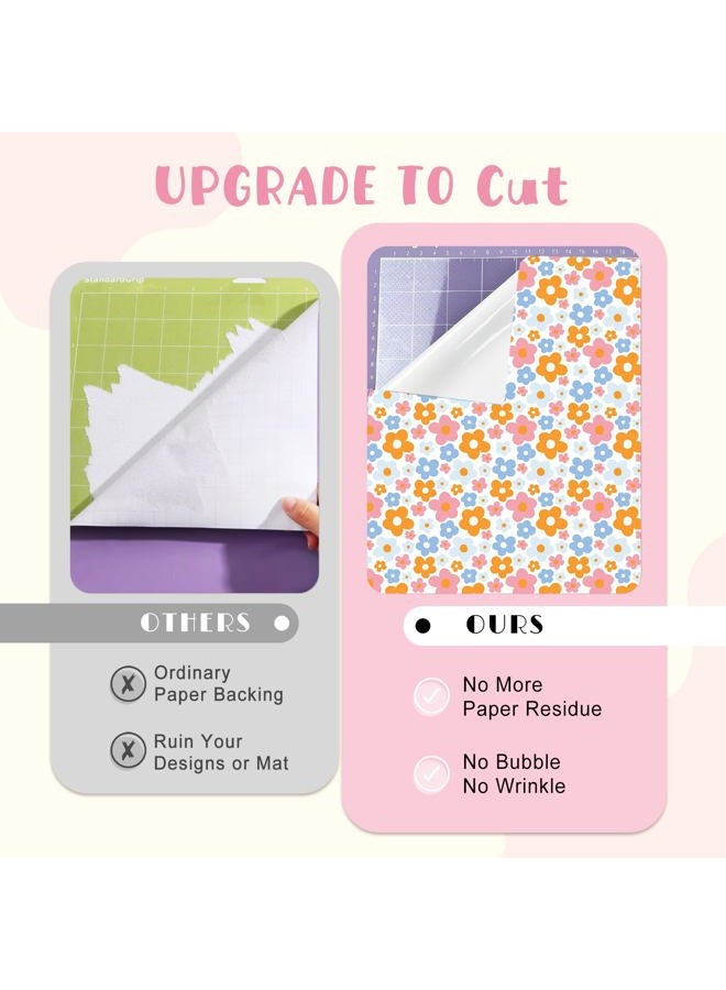 Tintnut Boho Permanent Adhesive Vinyl-12 Sheets 12"x10" Candy and Flowers Pattern Self Adhesive Vinyl Candy Boho Permanent Vinyl for DIY - Image 4