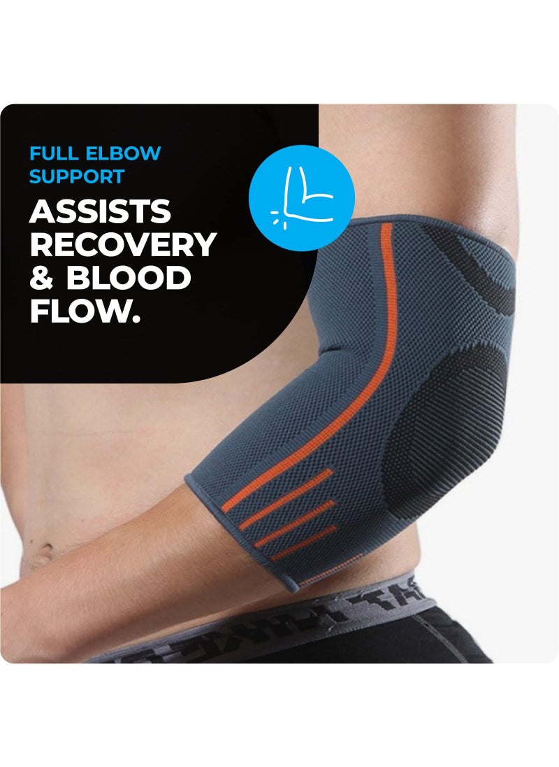 Sweet seven - Elbow Brace for Tendonitis and Tennis Elbow - Compression Sleeve for Men and Women - Relieve Tennis Elbow, Golfers Elbow, Tendonitis, and Weightlifting (Grey) - Image 1