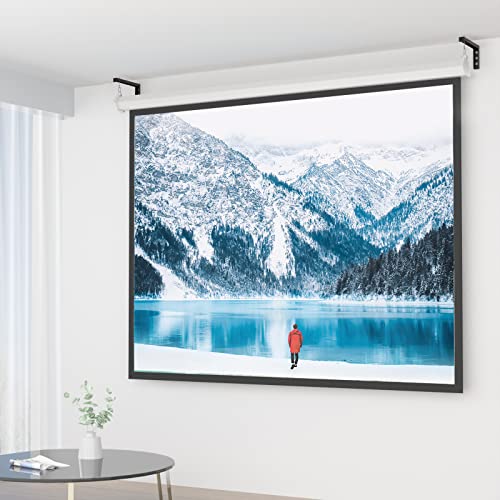 WALI Universal Projector Screen Ceiling Mount, Wall Hanging Mount L-Brackets, 12 inch Adjustable Extension with Hook Kit, Perfect Projector Screen Placement Hold up to 80 lbs (PSM001XL-B), Black - Image 2