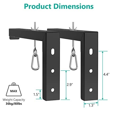 WALI Universal Projector Screen Ceiling Mount, Wall Hanging Mount L-Brackets, 12 inch Adjustable Extension with Hook Kit, Perfect Projector Screen Placement Hold up to 80 lbs (PSM001XL-B), Black - Image 4