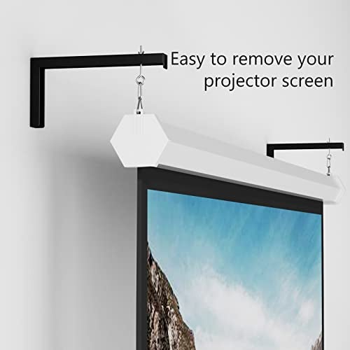 WALI Universal Projector Screen Ceiling Mount, Wall Hanging Mount L-Brackets, 12 inch Adjustable Extension with Hook Kit, Perfect Projector Screen Placement Hold up to 80 lbs (PSM001XL-B), Black - Image 3