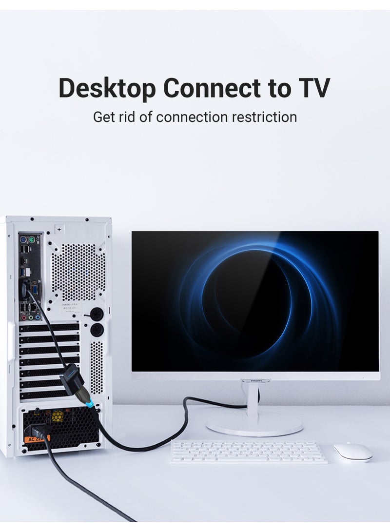 VENTION VGA to HDMI Converter with Female Micro USB and Audio Port 0.15M Black Model # ACNBB - Image 5