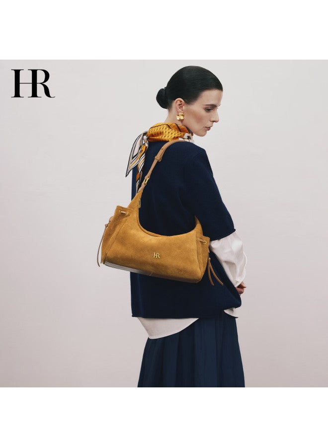 Hrhr Women's Vintage Crescent Bag Suede Shoulder Crossbody Underarm Bag Birthday Gift - Image 1
