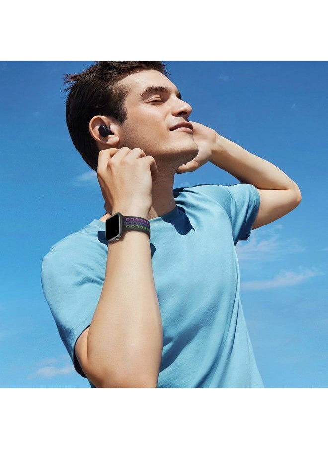 Sunnywoo - Sport Silicone Band Compatible with Apple Watch Bands 44mm 45mm 49mm 42mm 41mm 38mm 40mm Men Women,Breathable Waterproof Strap for Apple Watch iWatch Series Ultra SE 8 7 6 5 4 3 2 1 - Image 1