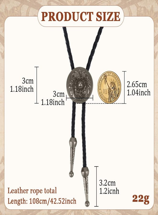 GUSTAVE® Necklace for Men Punk Flower Necklace Western Cowboy Leather Pendant Neck Chain Adornment Accessories for Party Concert Wear - Image 2