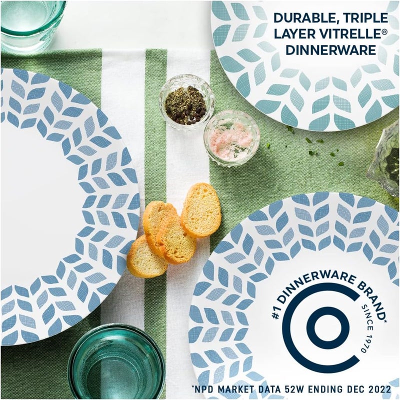 Corelle طقم أدوات المائدة من كوريل فيتريل زجاج مقاوم للكسر والتشقق 12 قطعة تصميم أشجار الشمال - Image 4