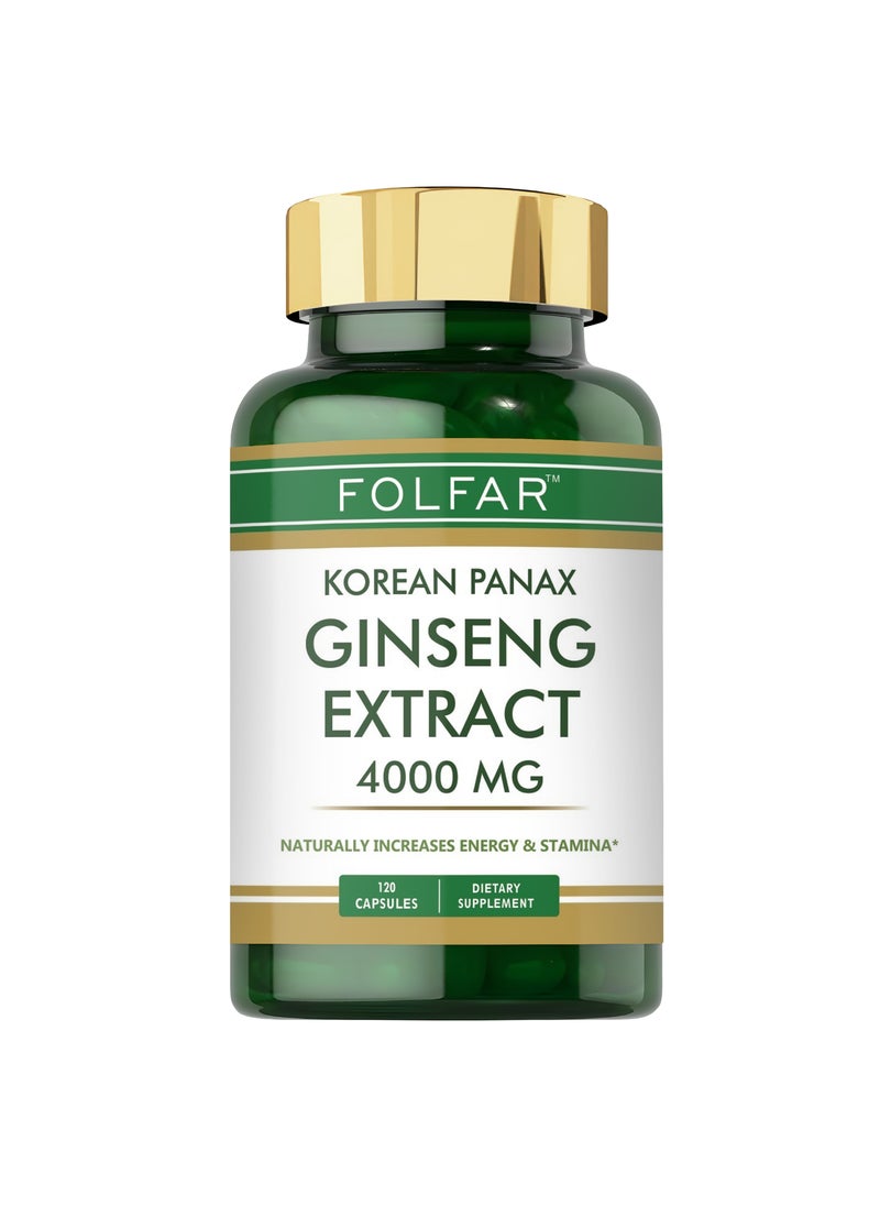 Folfar Korean Panax Ginseng Extract (4000 mg)- 120 Capsules  - Image 1