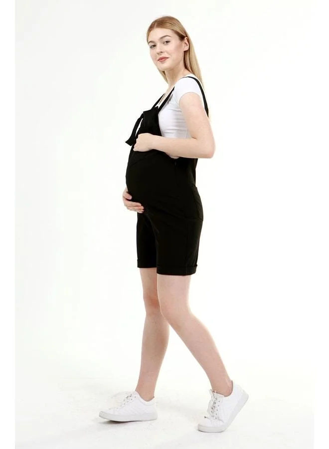 LuvmaBelly MYRC6205 - Black Maternity Shorts Jumpsuit
