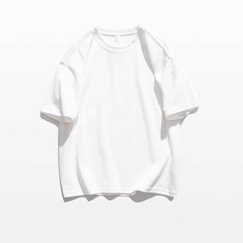 150 kg plus size men's loose cotton short-sleeved summer round neck casual half-sleeved solid color T-shirt heavyweight top - Image 2