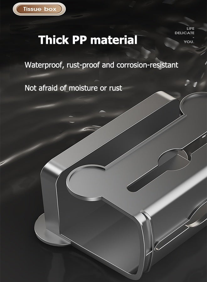 JOYBOS حامل ورق تواليت ثلاثي الطبقات مع رف، حامل لفات ورق تواليت أسود غير لامع، ذاتي اللصق أو مثبت على الحائط مع ملصق بدون مسامير، مناسب للحمام وغرفة الغسيل - Image 3