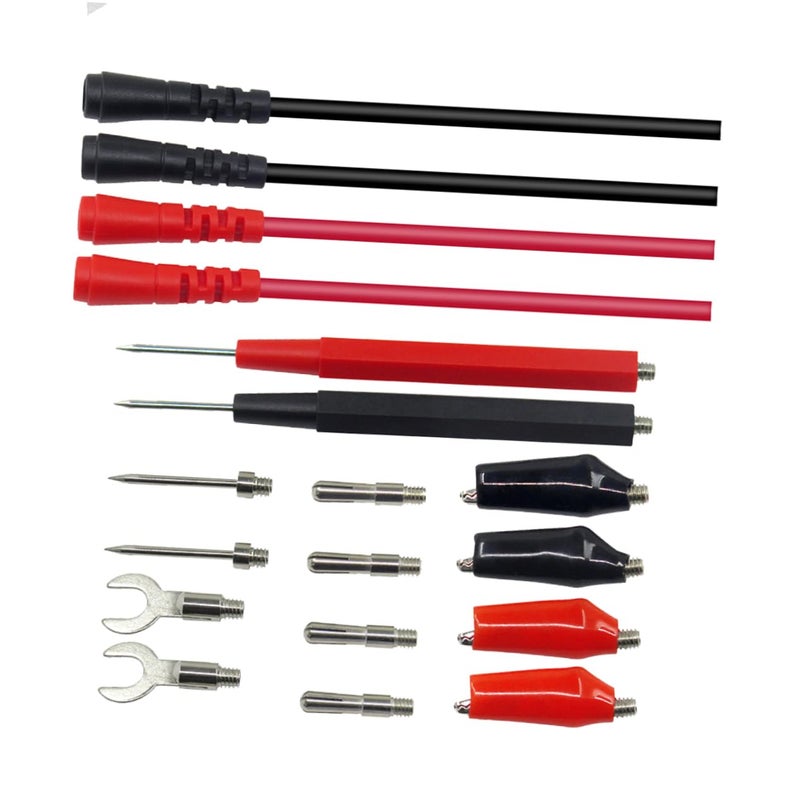 مجموعة رؤوس اختبار مقبس الموز 18 قطعة، مشابك التمساح، أسلاك التوصيل، كابل الملتيميتر - Image 1