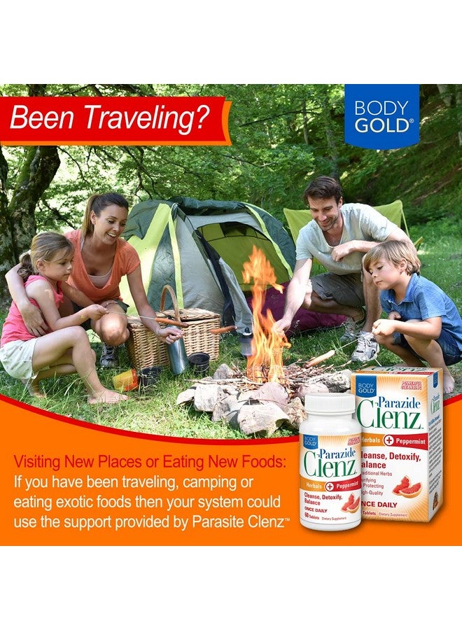 Body Gold Parazide Clenz Herbals & Peppermint | Intestinal Cleanse & Detox w/Black Walnut & More | 30 Serv, 60 Tablets - Image 4