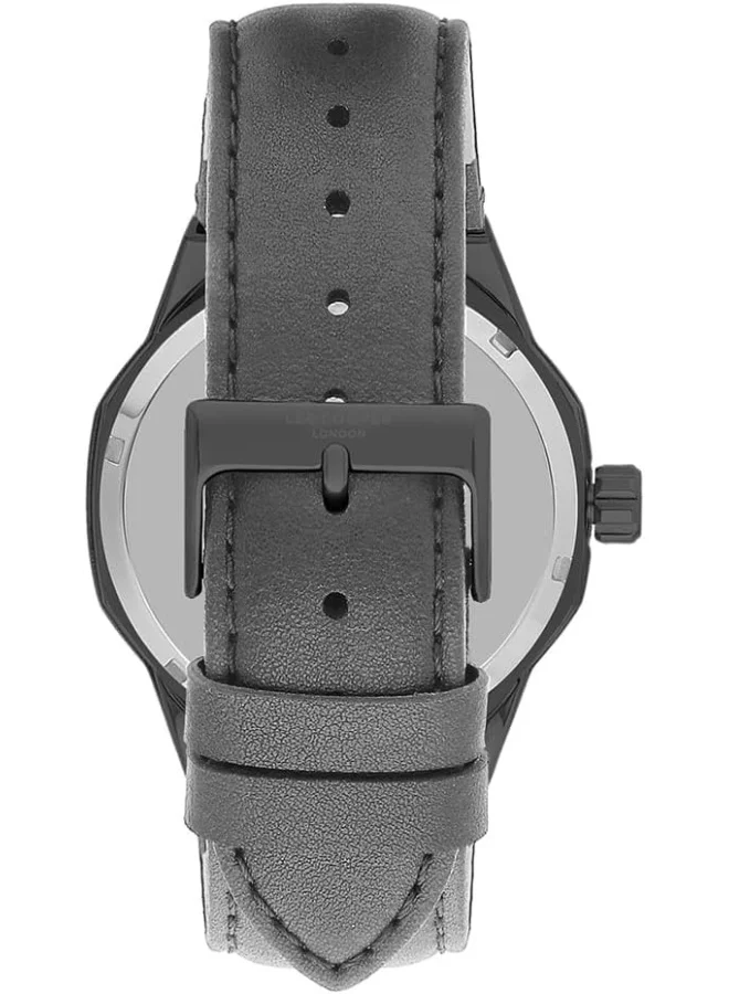 Lee Cooper Lee Cooper Men's G3265 Movement Watch, Automatic Display and Leather Strap - LC07904.061, Grey