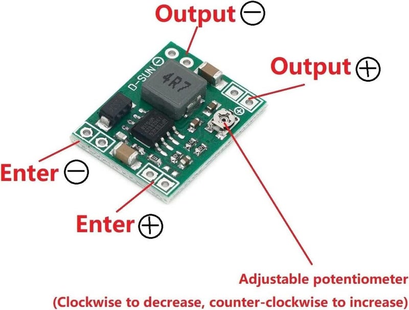 REES52 REES52 3Pcs MP1584EN Mini DCDC 3A Power Buck Adjustable Module 24V to 12V9V5V3V for Applicable to Various Occasions with Strict Requirements on Volume and Weight - Image 4