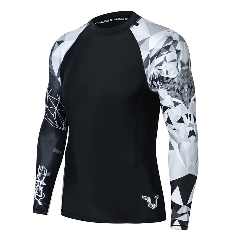 HUGE SPORTS HUGE SPORTS Wildling Series UV Protection Quick Dry Compression Rash Guard (Eagle,XL) - Image 1