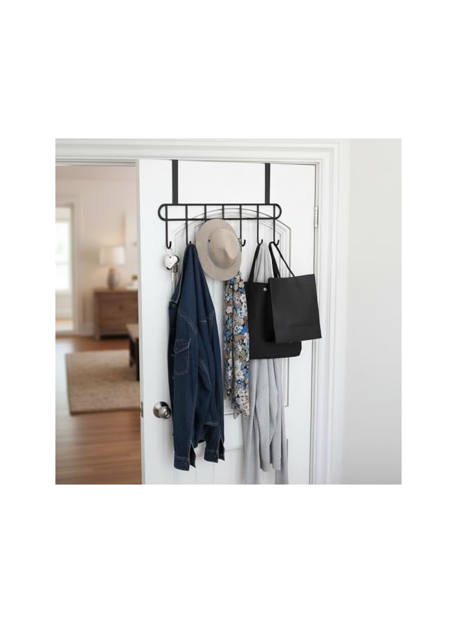 S-TOP Steel Over The Door Hook Hanger, Hanging Organizer Rack with No Hole Drilling Required for Bedroom - Image 3