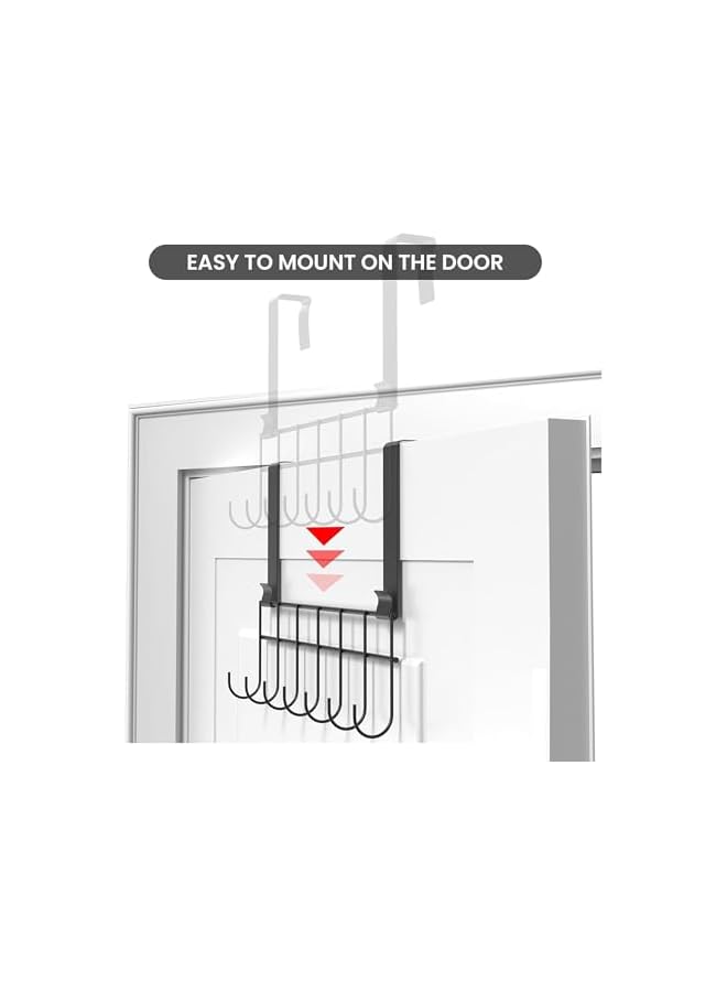 S-TOP Steel Over The Door Hook Hanger, Hanging Organizer Rack with No Hole Drilling Required for Bedroom - Image 4