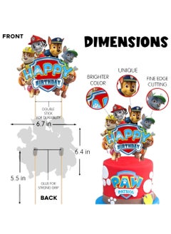 Highland Paw Patrol Happy Birthday Cake Topper  - Image 3