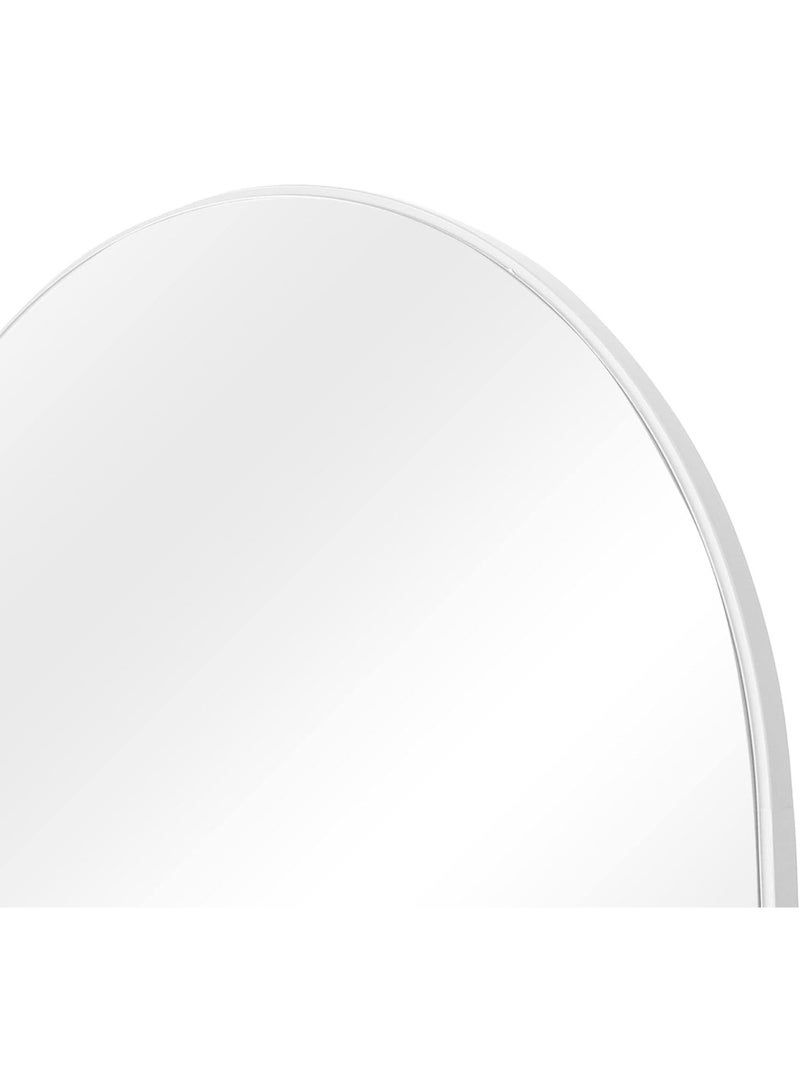 Decorhills Arched Full Length Mirror 147 x 37 cm | Modern White Aluminum Frame | Wall Mounted & Floor Standing Mirror | Large Bedroom Dressing Mirror | Full Body Mirror for Living Room & Home Office - Image 2