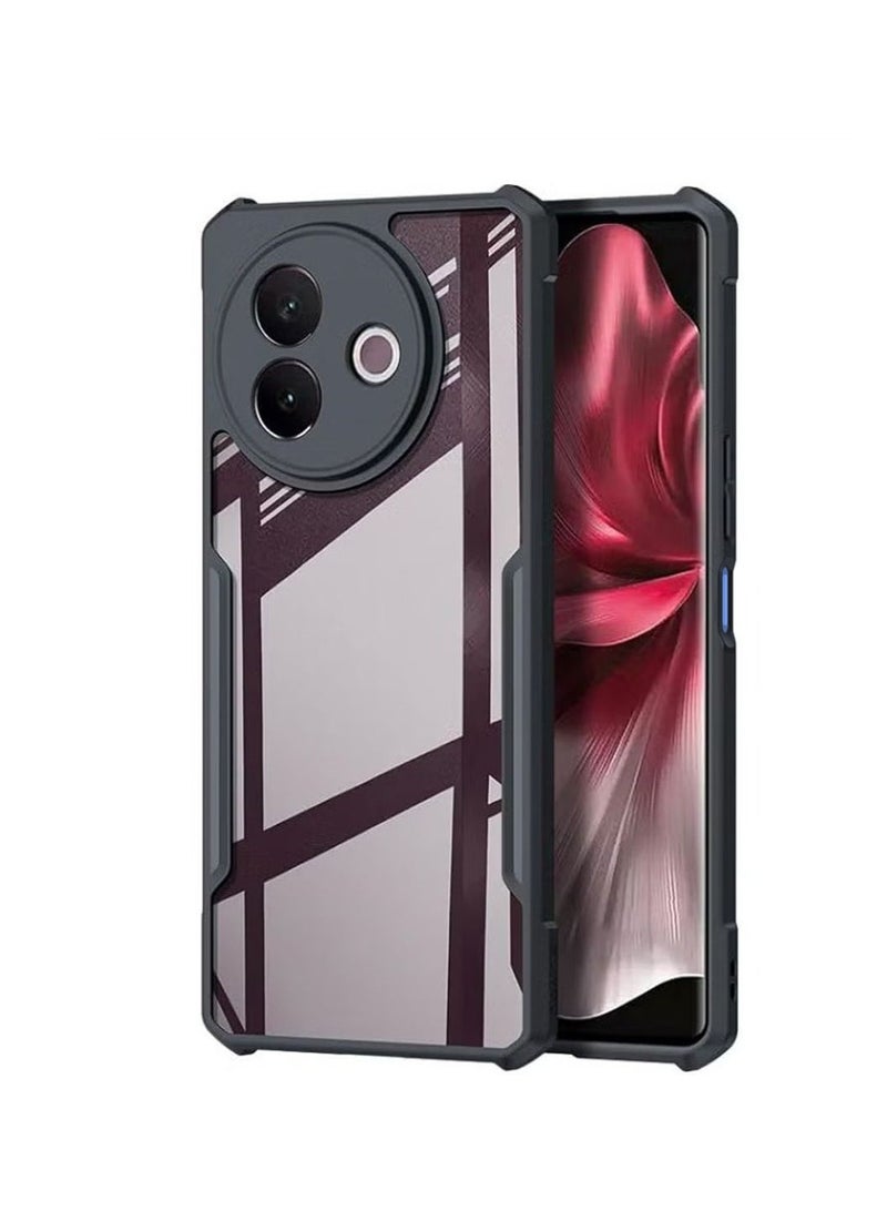 for vivo Y39 5G Case, Ultra Thin Lightweight, Soft TPU Bumper, Acrylic Clear Back Cover vivo Y39 5G, Black - Image 1