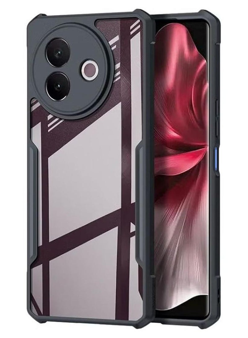 مناسبة ل VIVO Y39 5G حالة الهاتف المحمول ، رقيقة وخفيفة الوزن ، لينة TPU الوفير ، الاكريليك شفافة الغطاء الخلفي VIVO Y395G ، أسود - Image 1