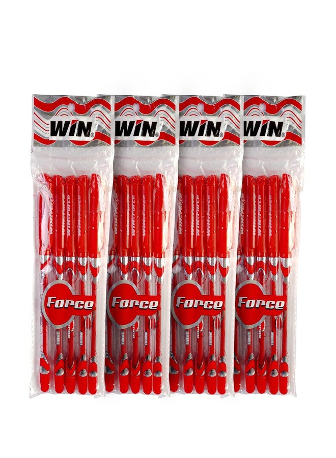 دبليو آي أن أقلام حبر جاف وين فورس | ٢٠ قلم حبر أحمر | سن ٠٫٧ مم | قبضة مريحة | قبضة مريحة وسلسة للكتابة | أقلام للطلاب - Image 2