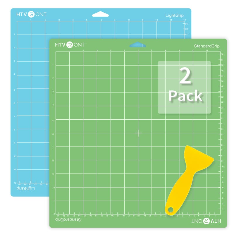 HTVRONT Variety Cutting Mat, 2 Pcs Cutting Mat 12x12 Compatible with Cricut Maker 3/Maker 4/Maker/Explore 3/4/Air 2/One Cutting Machine (LightGrip, StandardGrip), Cutting Mats Replacement Accessories - Image 1