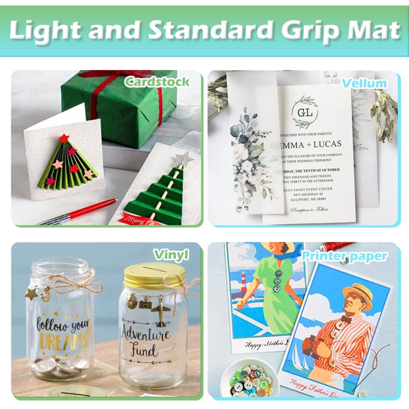 HTVRONT Variety Cutting Mat, 2 Pcs Cutting Mat 12x12 Compatible with Cricut Maker 3/Maker 4/Maker/Explore 3/4/Air 2/One Cutting Machine (LightGrip, StandardGrip), Cutting Mats Replacement Accessories - Image 3