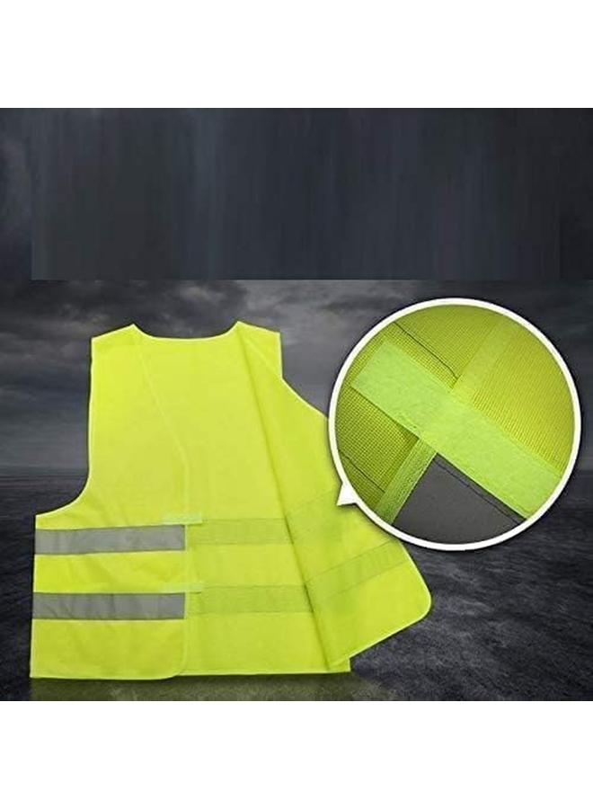 ECVV 2Pcs Reflective Vest Working Clothes High Visibility Day Night Warning Safety Vest Traffic Construction Safety Clothing Green - Image 2