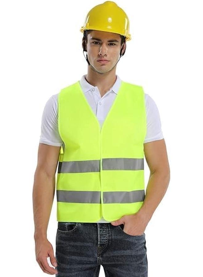 ECVV 2Pcs Reflective Vest Working Clothes High Visibility Day Night Warning Safety Vest Traffic Construction Safety Clothing Green - Image 4