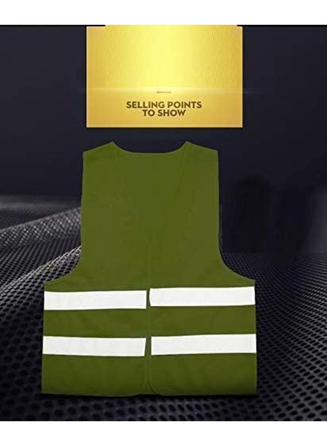 ECVV 2Pcs Reflective Vest Working Clothes High Visibility Day Night Warning Safety Vest Traffic Construction Safety Clothing Green - Image 3