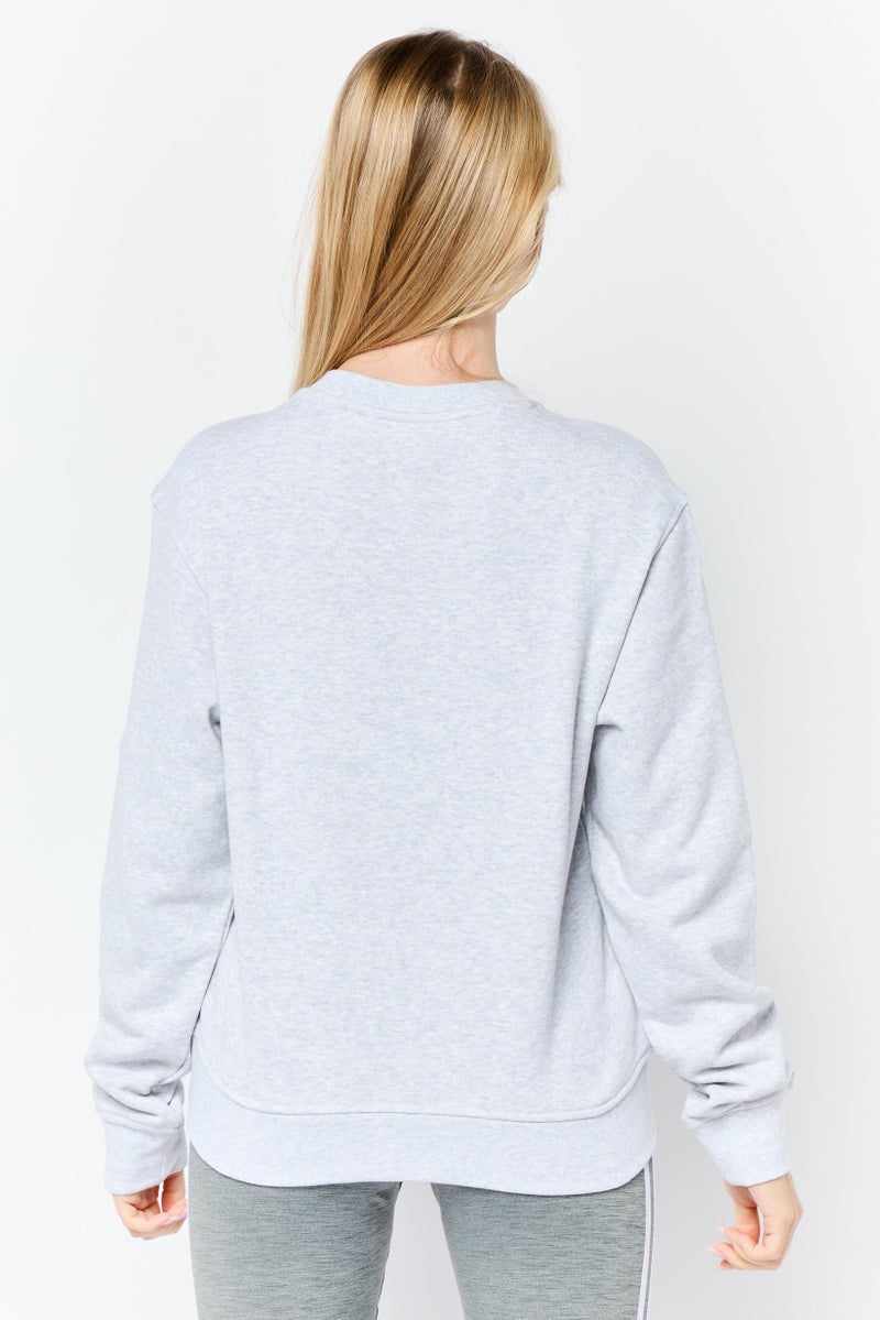 adidas Originals Women Sportswear Fit Long Sleeve Outdoor Sweatshirt, Grey  - Image 3