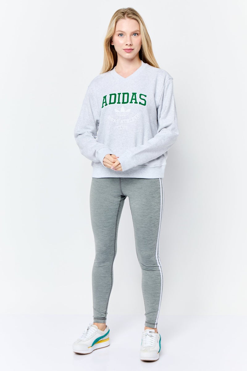 adidas Originals Women Sportswear Fit Long Sleeve Outdoor Sweatshirt, Grey  - Image 2