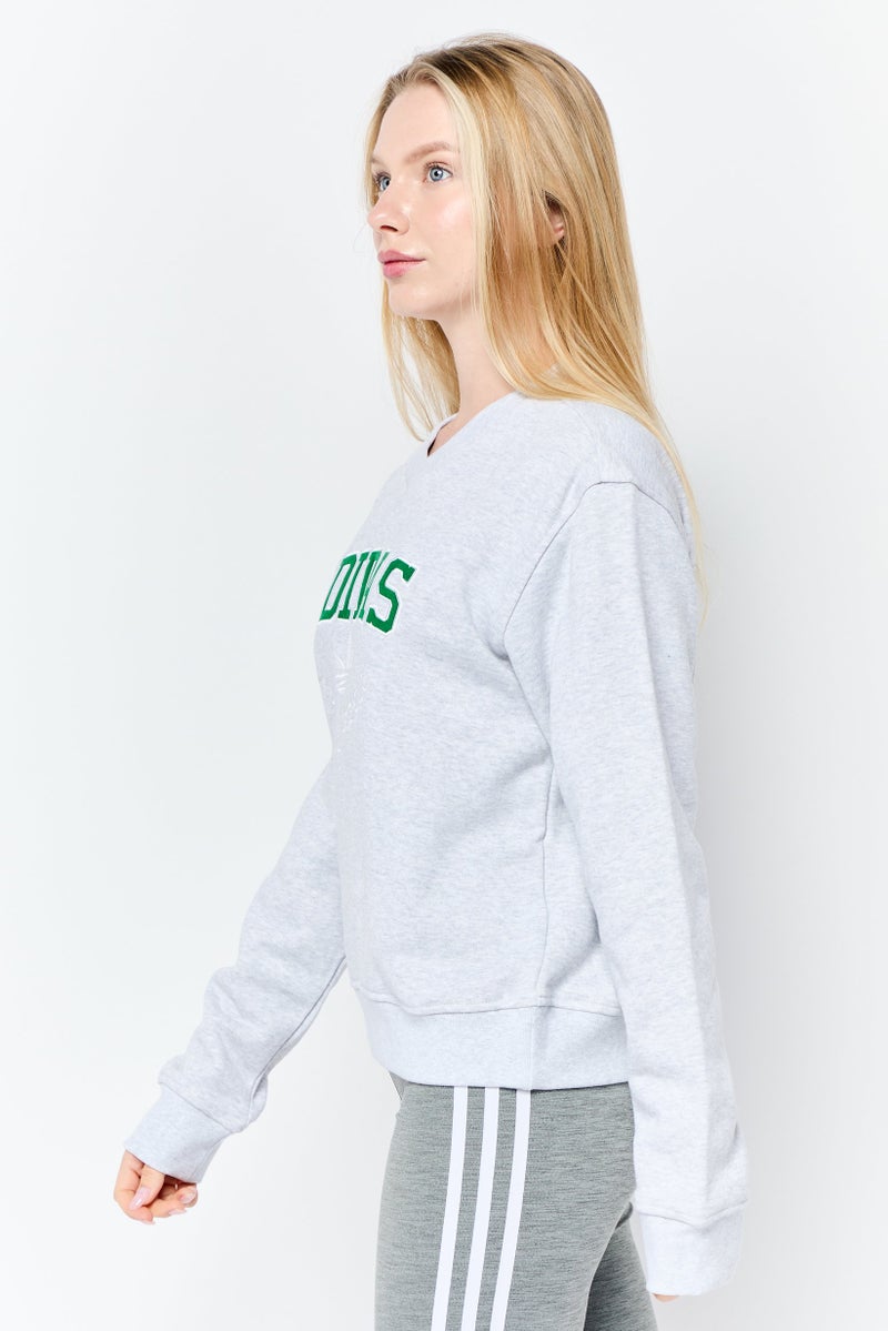 adidas Originals Women Sportswear Fit Long Sleeve Outdoor Sweatshirt, Grey  - Image 4
