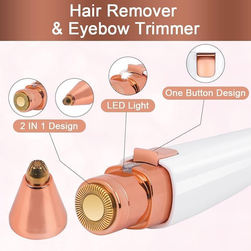 مكمولا مزيل شعر الوجه من ماكمولا للنساء، قلامة الحواجب ومزيل شعر الوجه 2 في 1، ماكينة حلاقة نسائية قابلة للشحن ومقاومة للماء وخالية من الألم للشفاه والأنف والوجه والجسم وزغب الخوخ - Image 4