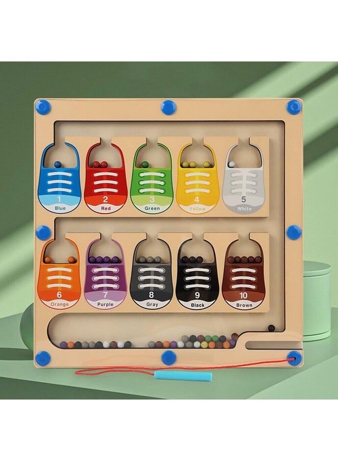 BLiSS HUES لعبة ألغاز لوحة المتاهة الملونة والأرقام المغناطيسية BLiSS HUES لتنمية المهارات الحركية الدقيقة للأطفال الصغار (أحذية ملونة) - Image 2