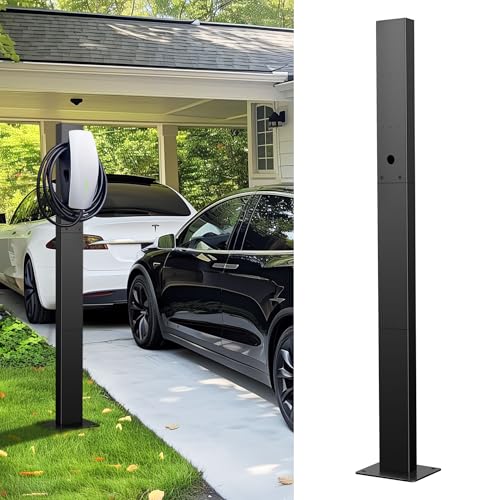 Ufixed Tesla Outdoor Charging Pedestal, Tesla Charging Stand for Gen 3 Electric Vehicle Charging Stations, EV Charging Pedestal Compatible with Tesla Mobile Connector & J1772 Charger - Image 1