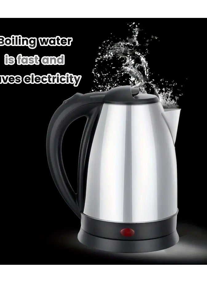 ON MART Electric Tea Kettle, Household Stainless Steel Coffee Kettle, Food-grade Stainless Steel Hot Water Kettle, Suitable For Families, Dormitories, Home, Office, Hotels And Rooms (1500 Watts 2.0 L) - Image 2