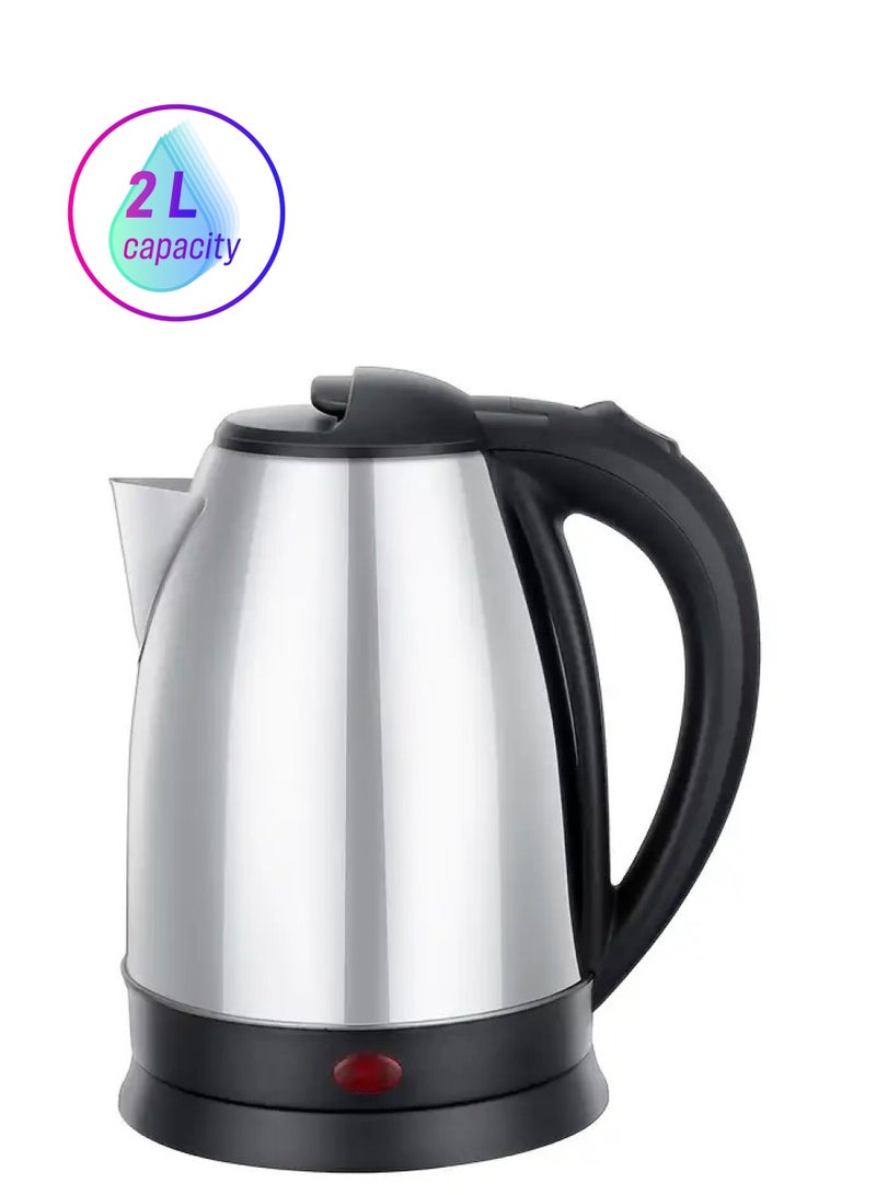 ON MART Electric Tea Kettle, Household Stainless Steel Coffee Kettle, Food-grade Stainless Steel Hot Water Kettle, Suitable For Families, Dormitories, Home, Office, Hotels And Rooms (1500 Watts 2.0 L) - Image 1