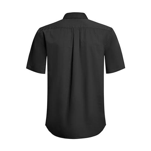Double Pump Mens Short Sleeve Western Shirts with Pearl Snap Button Up Casual Regular Fit Plaid Shirts (Black-22D,X-Large) - Image 2