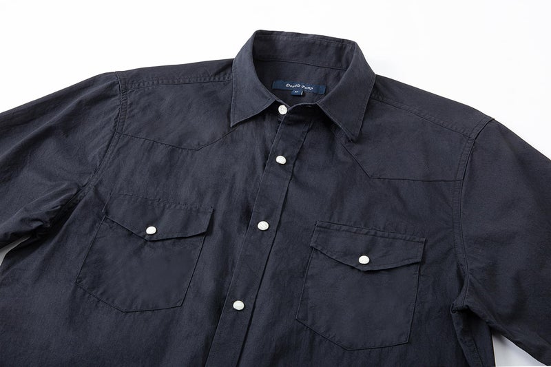 Double Pump Mens Short Sleeve Western Shirts with Pearl Snap Button Up Casual Regular Fit Plaid Shirts (Black-22D,X-Large) - Image 3