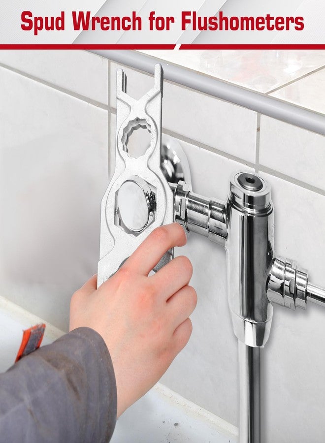 Yaocom 7-3/4 Spud Wrench Flush Valve Wrench Ergonomic Multiple Wrenches for Servicing and Installing Flushometers Spud with Smooth Jawed for Preventing Chrome Damage - Image 5