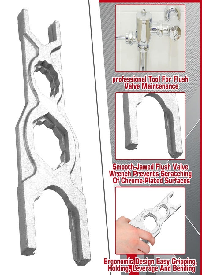 Yaocom 7-3/4 Spud Wrench Flush Valve Wrench Ergonomic Multiple Wrenches for Servicing and Installing Flushometers Spud with Smooth Jawed for Preventing Chrome Damage - Image 3
